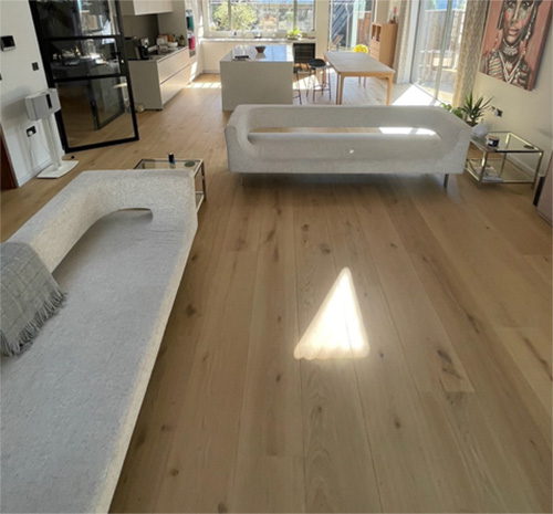 Forrestal Flooring craftsmanship — engineered wood floor in a modern Sussex home